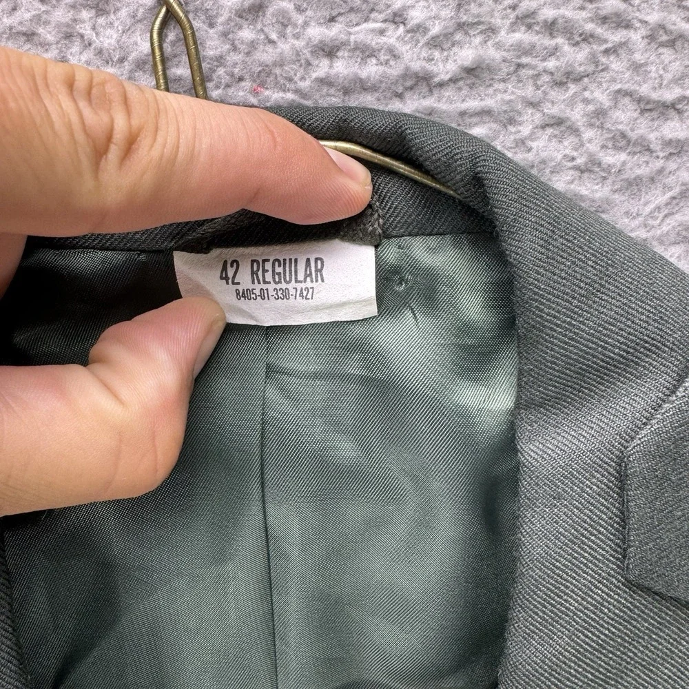Vintage US Army Dress Uniform Coat Mens 42R Green Wool Blend Service Jacket NWT